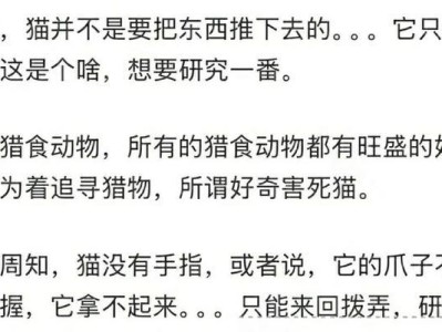 猫为什么开始咬东西？（探究猫咬东西的原因及如何解决）