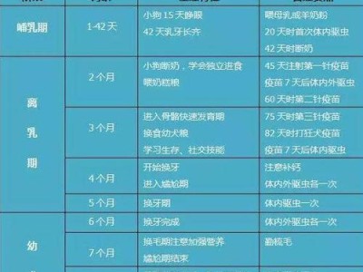 6-11月龄狗狗的全面喂养指南（满足狗狗健康成长所需的饮食和护理要点）