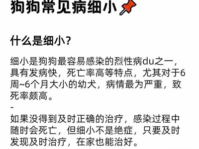 狗狗疫苗预防，守护它们的健康（狗狗疫苗的重要性及预防常见病）